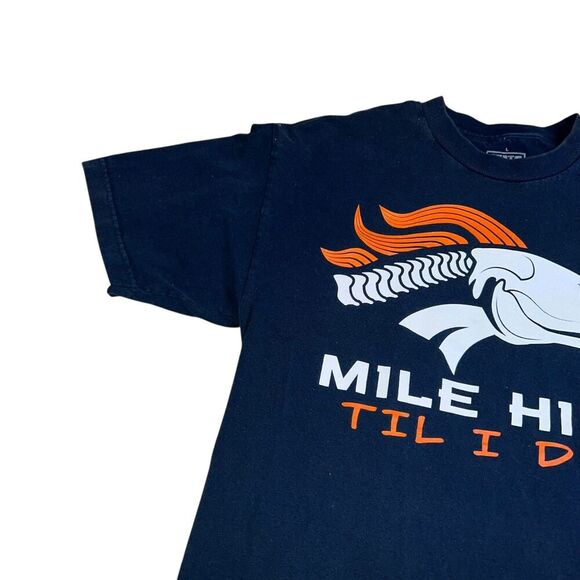 Denver Broncos Mile High Til I Die T-Shirt Size Large State of Mind Short Sleeve - Picture 3 of 7
